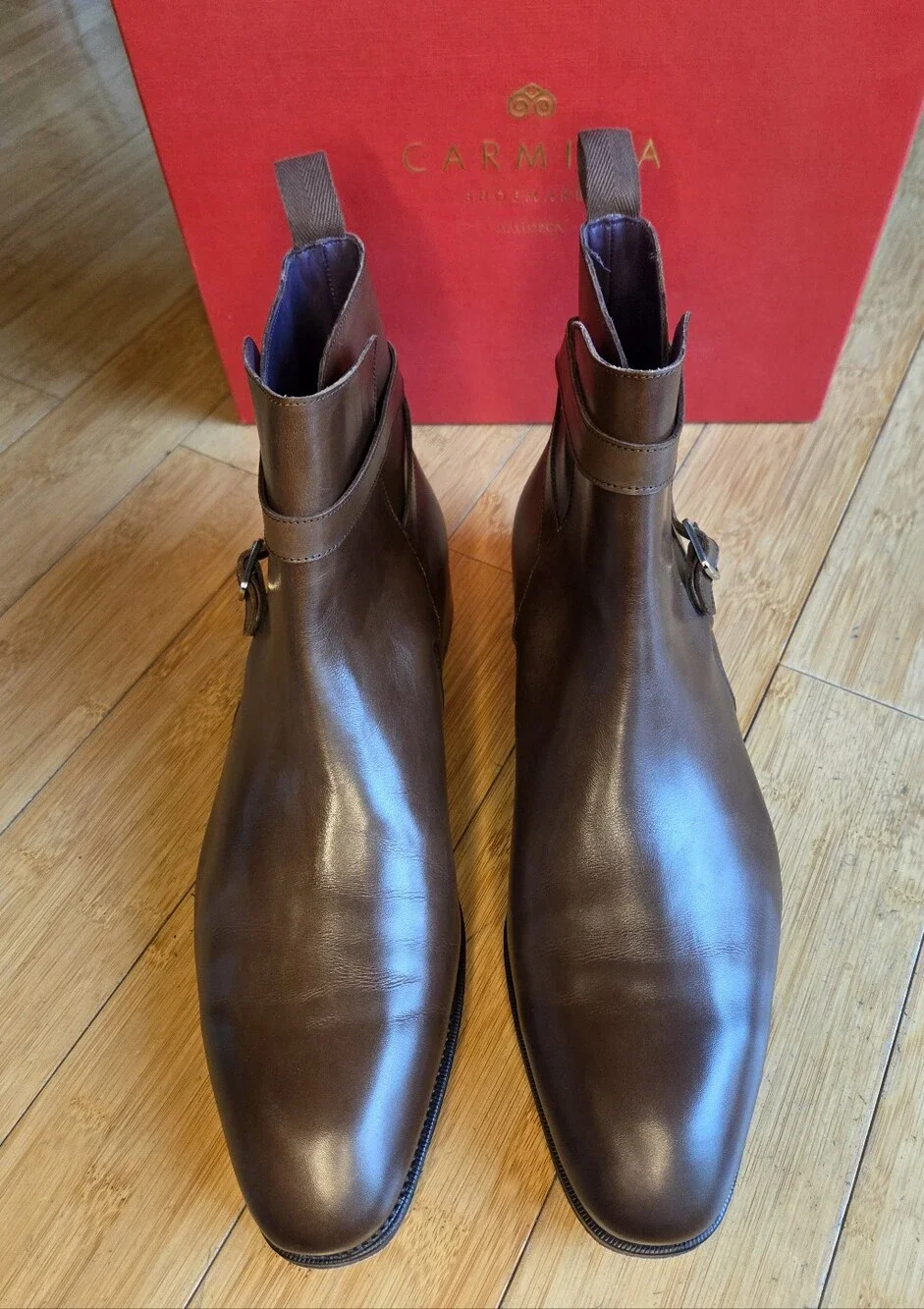 Carmina Jodhpur Brown Leather Ankle Boots for Men